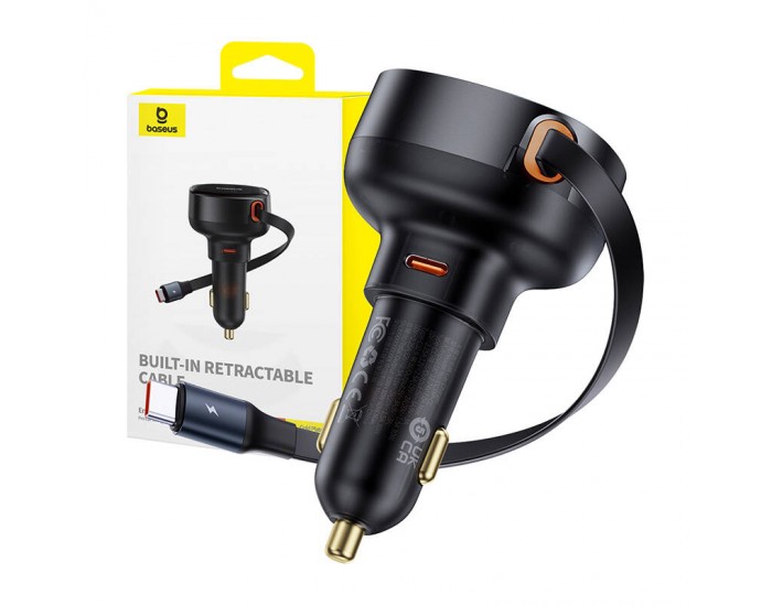 Зарядно за кола Baseus Enjoyment Pro с кабел USB-C, 60W C00057802111-01 - черно