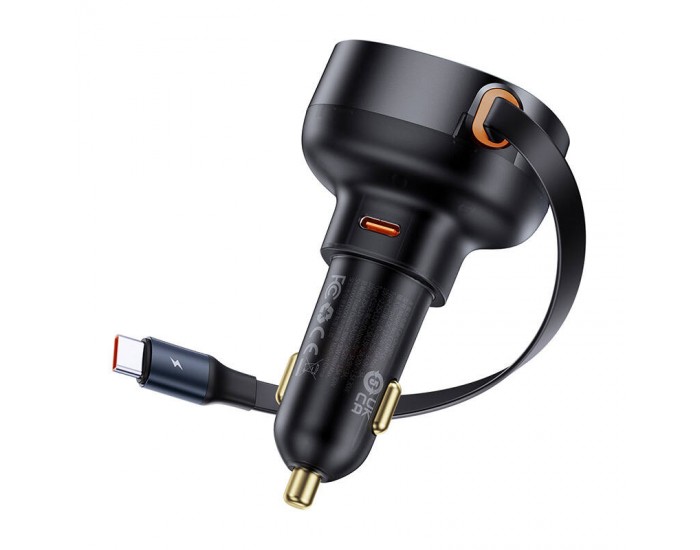 Зарядно за кола Baseus Enjoyment Pro с кабел USB-C, 60W C00057802111-01 - черно
