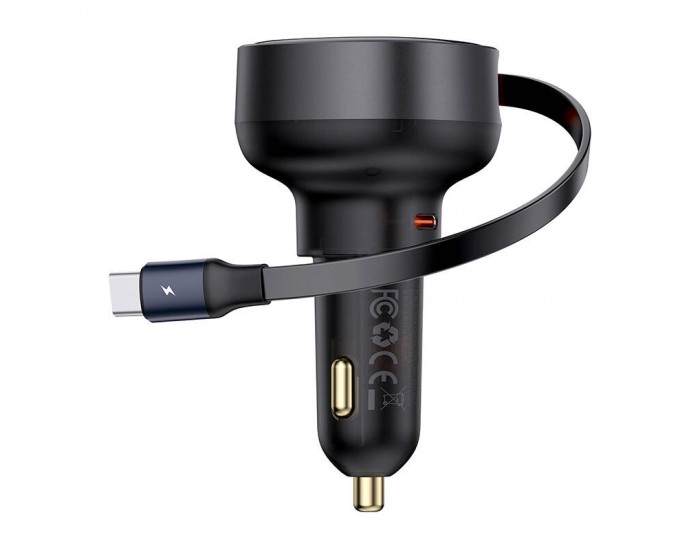 Зарядно за кола Baseus Enjoyment Pro с кабел USB-C, 60W C00057802111-01 - черно