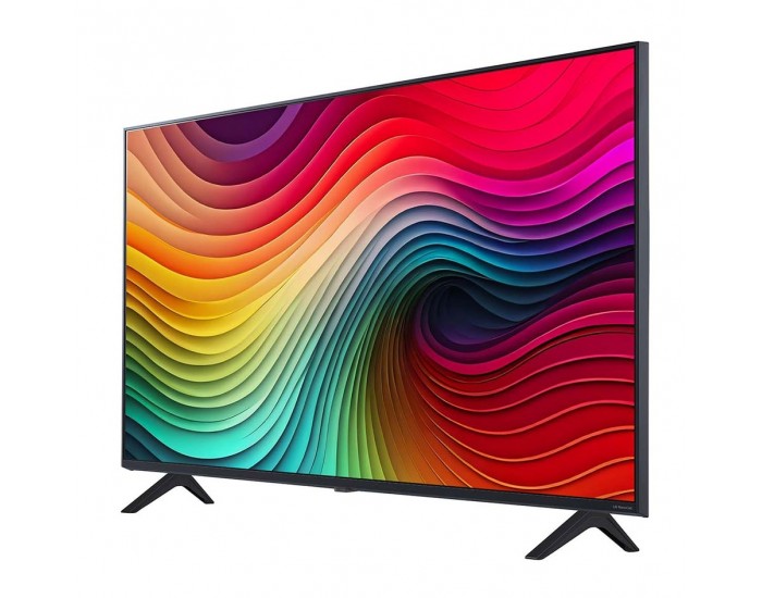 Телевизор LG 43NANO81T3A, 43" 4K HDR Smart Nano Cell TV, 3840x2160, DVB-T2/C/S2, AI Alpha 5 Gen7, HDR 10 PRO, webOS 24, ThinQ AI, WiFi, Clear Voice, AI Upscaling, Bluetooth, Hdmi, CI, LAN, AirPlay2, SPDIF, 2 Pole stand, Silver
