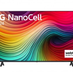 Телевизор LG 55NANO81T3A, 55" 4K HDR Smart Nano Cell TV, 3840x2160, DVB-T2/C/S2, AI Alpha 5 Gen7, HDR 10 PRO, webOS 24, ThinQ AI, WiFi, Clear Voice, AI Upscaling, Bluetooth, Hdmi, CI, LAN, AirPlay2, SPDIF, 2 Pole stand, Silver - Офис техника