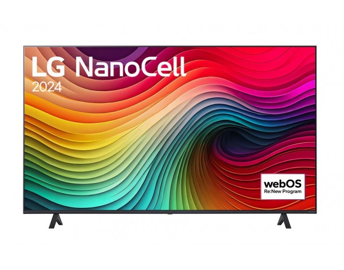 Телевизор LG 50NANO81T3A, 50" 4K HDR Smart Nano Cell TV, 3840x2160, DVB-T2/C/S2, AI Alpha 5 Gen7, HDR 10 PRO, webOS 24, ThinQ AI, WiFi, Clear Voice, AI Upscaling, Bluetooth, Hdmi, CI, LAN, AirPlay2, SPDIF, 2 Pole stand, Titan