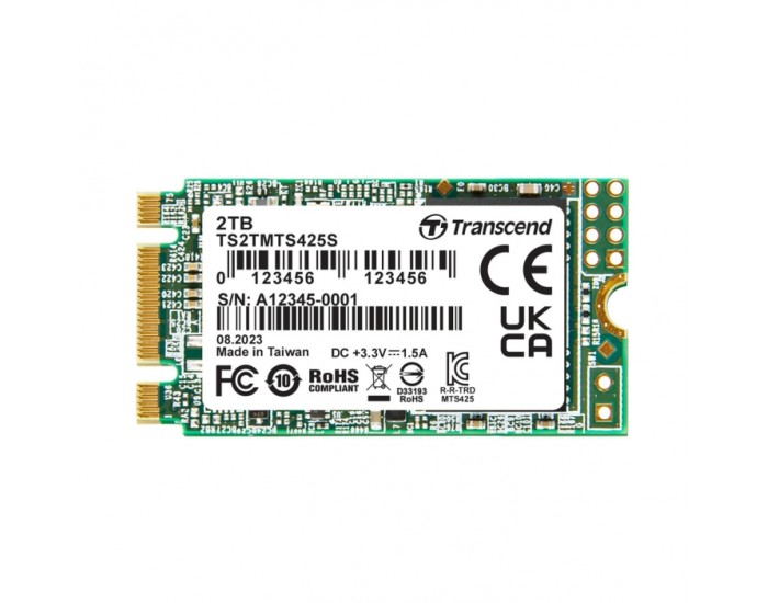 Твърд диск Transcend 2TB, M.2 2242 SSD, SATA3 B+M Key, TLC Твърд диск Transcend 2TB, M.2 2242 SSD, SATA3 B+M Key, TLC