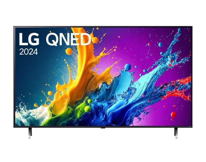 Телевизор LG 50QNED80T3A, 50" 4K QNED HDR Smart TV, 3840x2160, DVB-T2/C/S2, Alpha 5 AI 4K Gen7, HDR 10 PRO, webOS 24 ThinQ, 4K Upscaling, WiFi 5, Voice Controll, Bluetooth 5.1, AirPlay 2, LAN, CI, HDMI, SPDIF, 2 pole Stand , Silver