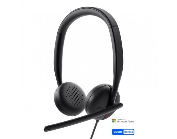 Слушалки Dell Wired Headset WH3024 + Dell Wired Headset Ear Cushions - HE324