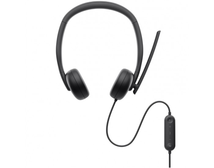 Слушалки Dell Wired Headset WH3024 + Dell Wired Headset Ear Cushions - HE324