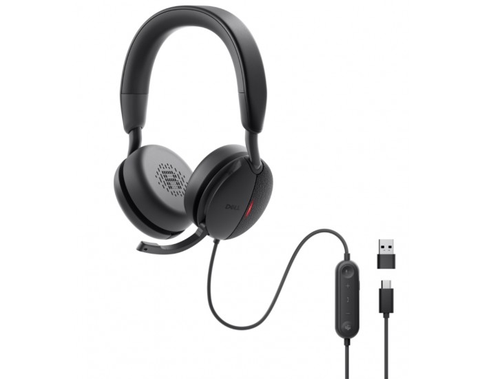 Слушалки Dell Pro Wired ANC Headset WH5024 + Dell Pro Wired / Wireless Headset Ear Cushions - HE524