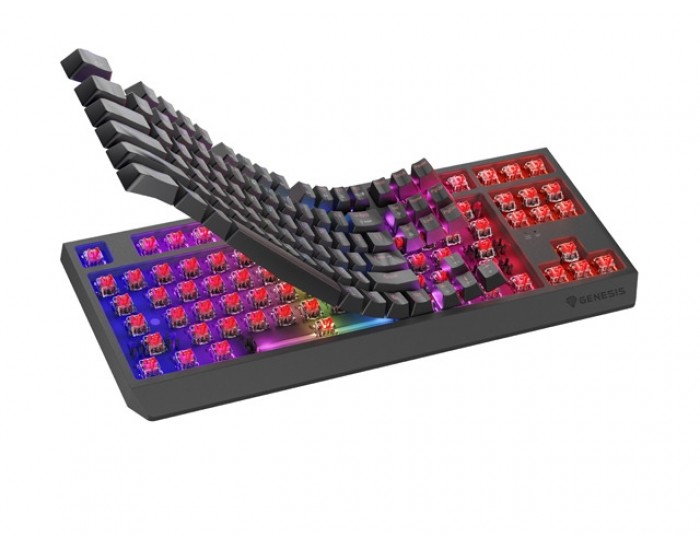 Клавиатура Genesis Gaming Keyboard Thor 230 TKL Wireless US Black RGB Mechanical Outemu Red Клавиатура Genesis Gaming Keyboard Thor 230 TKL Wireless US Black RGB Mechanical Outemu Red