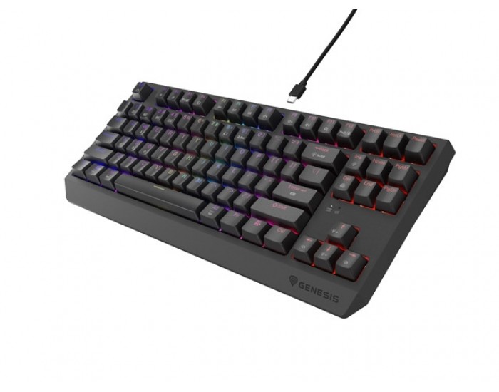 Клавиатура Genesis Gaming Keyboard Thor 230 TKL Wireless US Black RGB Mechanical Outemu Silent Lemon