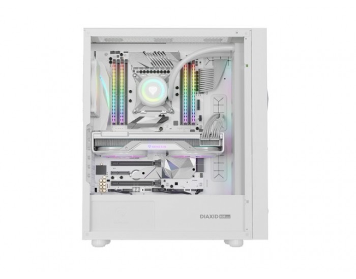 Кутия за компютър Genesis PC Case DIAXID 605 RGB Mini Tower Window, White Кутия за компютър Genesis PC Case DIAXID 605 RGB Mini Tower Window, White
