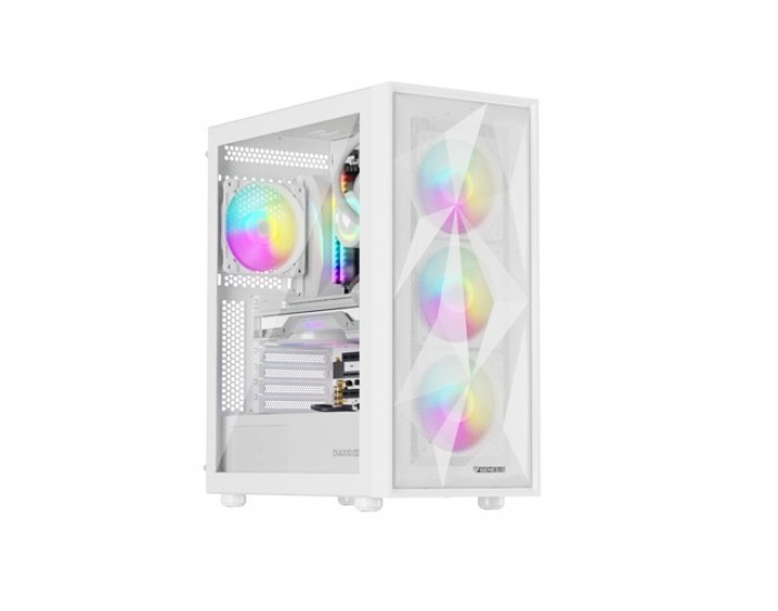 Кутия за компютър Genesis PC Case DIAXID 605 RGB Mini Tower Window, White Кутия за компютър Genesis PC Case DIAXID 605 RGB Mini Tower Window, White