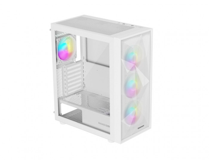 Кутия за компютър Genesis PC Case DIAXID 605 RGB Mini Tower Window, White Кутия за компютър Genesis PC Case DIAXID 605 RGB Mini Tower Window, White