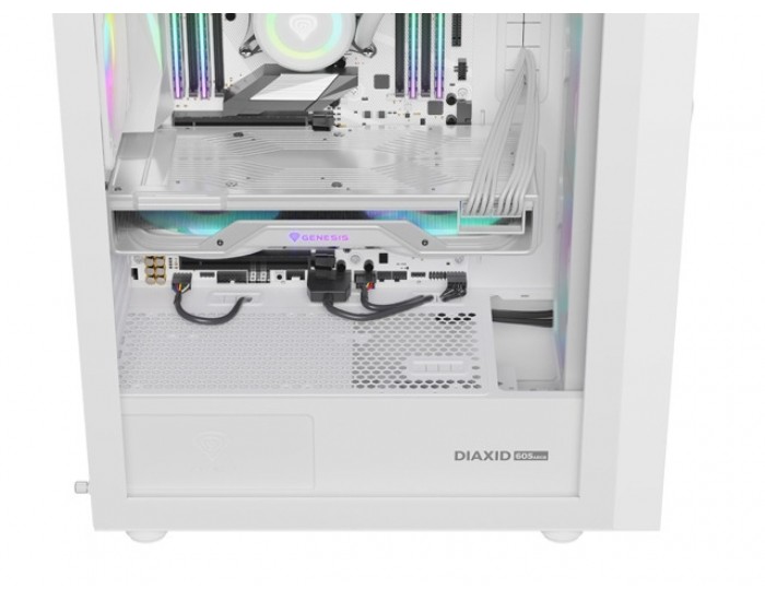 Кутия за компютър Genesis PC Case DIAXID 605 RGB Mini Tower Window, White Кутия за компютър Genesis PC Case DIAXID 605 RGB Mini Tower Window, White