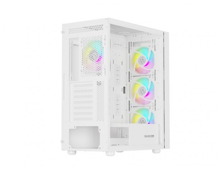 Кутия за компютър Genesis PC Case DIAXID 605 RGB Mini Tower Window, White Кутия за компютър Genesis PC Case DIAXID 605 RGB Mini Tower Window, White
