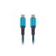 Кабел Lanberg USB-C(M) -> USB-C (M) 4.0 cable 0.5m 100W 8K 30Hz Black-Blue Кабел Lanberg USB-C(M) -> USB-C (M) 4.0 cable 0.5m 100W 8K 30Hz Black-Blue