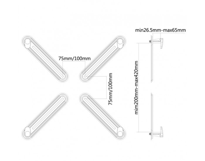 Аксесоар Neomounts by Newstar VESA Conversion Plate - Apple MAC to VESA 75x75 Аксесоар Neomounts by Newstar VESA Conversion Plate - Apple MAC to VESA 75x75