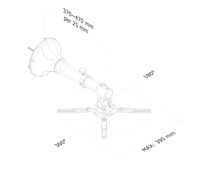 Стойка Neomounts by NewStar Projector Wall Mount (length: 37-47 cm = ultra short throw), silver Стойка Neomounts by NewStar Projector Wall Mount (length: 37-47 cm = ultra short throw), silver