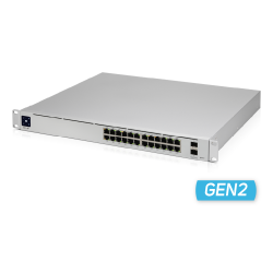 24-портов гигабитен комутатор Ubiquiti UniFi Switch USW-Pro-24-POE Pro 24 PoE Gen2 400W - Офис техника