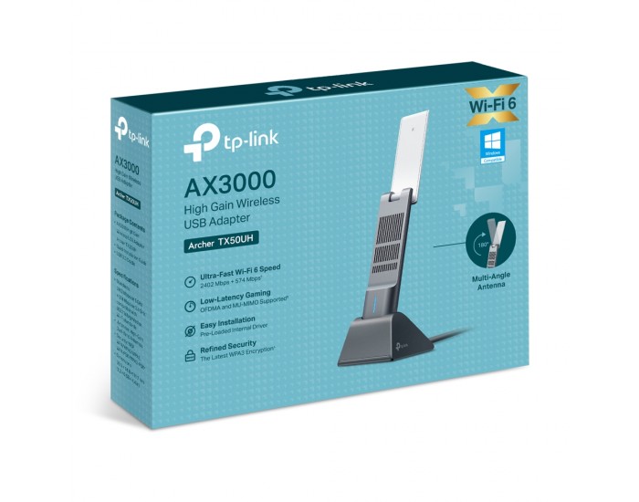 Безжичен USB 2-лентов адаптер TP-Link Archer TX50UH AX3000