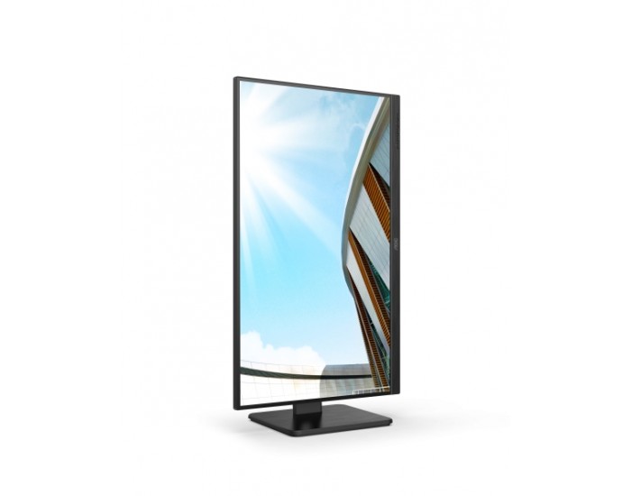 Монитор AOC 27P2Q, 27" IPS WLED, 1920x1080@75Hz, 4ms GtG, 300cd m/2, 1000:1, 50M:1 DCR, Adaptive Sync, FlickerFree, Low Blue Light, 2Wx2, Tilt, Height Adjust, Pivot, Swivel, D-SUB, DVI, HDMI, DP, USB hub
