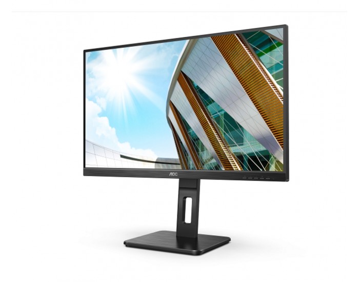 Монитор AOC 27P2Q, 27" IPS WLED, 1920x1080@75Hz, 4ms GtG, 300cd m/2, 1000:1, 50M:1 DCR, Adaptive Sync, FlickerFree, Low Blue Light, 2Wx2, Tilt, Height Adjust, Pivot, Swivel, D-SUB, DVI, HDMI, DP, USB hub