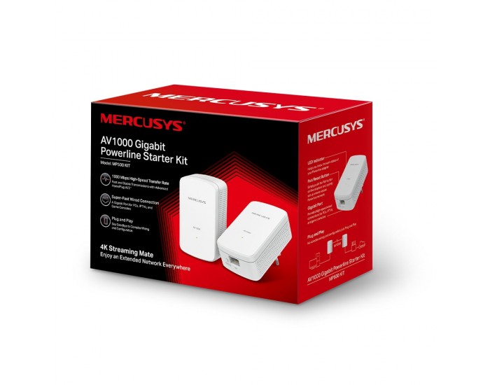 Гигабитен Powerline Адаптер Started Kit Mercusys MP500 KIT AV1000