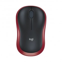 Безжична мишка Logitech M185 черно-червена 910-002240 - Клавиатури, Мишки и Падове
