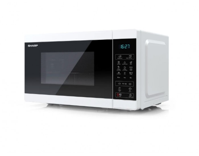 Микровълнова печка Sharp YC-MG02E-W, Fully Digital, Built-in microwave grill, Grill Power: 1000W, Cavity Material -steel, 20l, 800 W, LED Display Blue, Timer & Clock function, Child lock, White door, Defrost, Cabinet Colour: White Микровълнова печка Sharp YC-MG02E-W, Fully Digital, Built-in microwave grill, Grill Power: 1000W, Cavity Material -steel, 20l, 800 W, LED Display Blue, Timer & Clock function, Child lock, White door, Defrost, Cabinet Colour: White