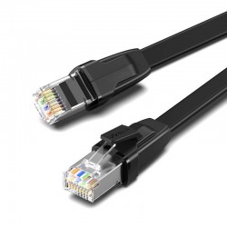 Мрежов кабел Ugreen NW134 70672 Cat 8 U/FTP плосък RJ45 Pure Copper 2м - черен - Офис