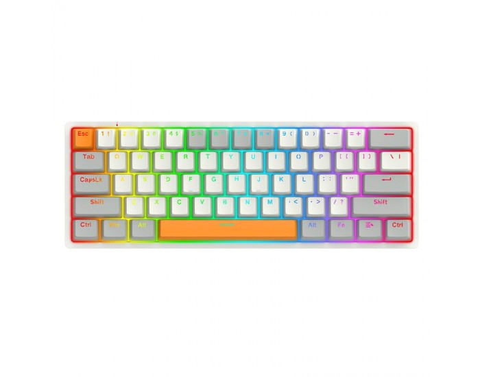 Механична RGB геймърска клавиатура Redragon Akali K642WGO-RGB - сива