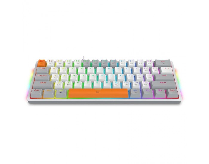 Механична RGB геймърска клавиатура Redragon Akali K642WGO-RGB - сива