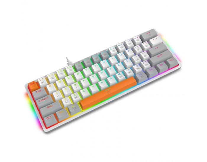 Механична RGB геймърска клавиатура Redragon Akali K642WGO-RGB - сива