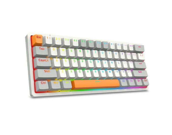 Механична RGB геймърска клавиатура Redragon Akali K642WGO-RGB - сива