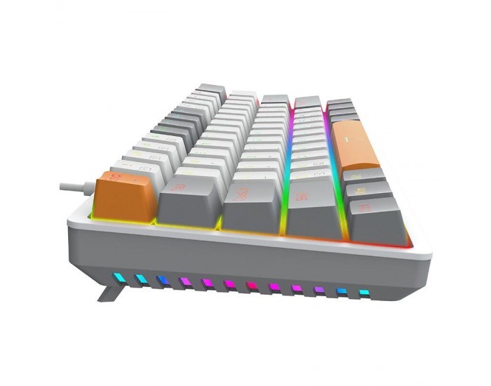 Механична RGB геймърска клавиатура Redragon Akali K642WGO-RGB - сива