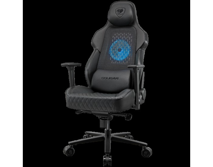 COUGAR Chair NxSys Aero Black, Breathable PVC LeatherHighly breathable mesh cloth, 150º Reclining, RocX, Piston Lift Height Adjustment, 3D Adjustable armrest, Full Steel Frame, Class 4 Gas Lift Cylinder COUGAR Chair NxSys Aero Black, Breathable PVC LeatherHighly breathable mesh cloth, 150º Reclining, RocX, Piston Lift Height Adjustment, 3D Adjustable armrest, Full Steel Frame, Class 4 Gas Lift Cylinder