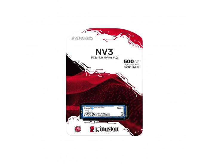 Kingston SSD 500GB NV3 M.2 2280 PCIe 4.0 NVMe SSD , EAN: 740617344806