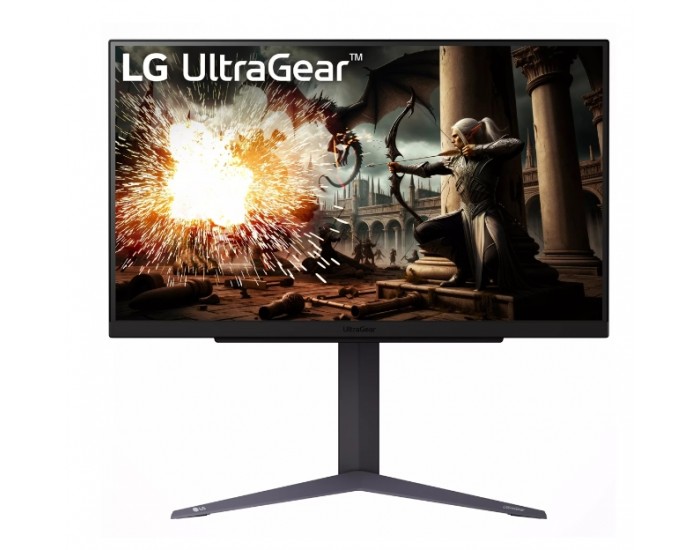 Монитор LG 27GS75Q-B, UltraGear 27" IPS, AG, 1ms GtG, 165Hz, 1000:1, 300cd/m2, QHD 2560x1440, HDR 10, sRGB 99%, AMD FreeSync, G-SYNC Compatible, HDMI, DisplayPort, Headphone Out, Reader mode, Black Stabilizer, Tilt, Height Adjustable, Pivot, Black