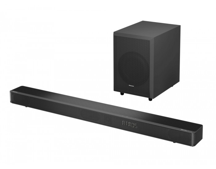 Аудио система Hisense AX3125H 3.1.2Ch Sound Bar with Wireless Subwoofer, 440W, Dolby Atmos, Bluetooth 5.3, 4K HDMI Pass Through, DTS:X, HDMI/AUX/ARC/Optical/USB, 7 EQ Modes