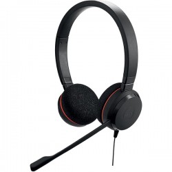 JABRA EVOLVE 20 MS Stereo USB Headband Special Edition Noise cancelling, USB connector, with mute-button and volume control on the cord, with leatherette ear cushion, Microsoft optimized - Слушалки, Микрофони и Уеб Камери