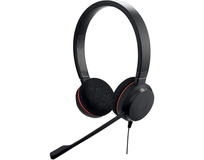 JABRA EVOLVE 20 MS Stereo USB Headband Special Edition Noise cancelling, USB connector, with mute-button and volume control on the cord, with leatherette ear cushion, Microsoft optimized JABRA EVOLVE 20 MS Stereo USB Headband Special Edition Noise cancelling, USB connector, with mute-button and volume control on the cord, with leatherette ear cushion, Microsoft optimized
