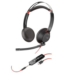 Слушалки HP Poly Blackwire C5220 Stereo Type-C с микрофон 8X231AA - Слушалки, Микрофони и Уеб Камери