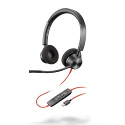 Слушалки с микрофон Poly Blackwire 3320 MS (214013-01) USB-C - Слушалки, Микрофони и Уеб Камери