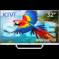 32", White, HD 2k, Android TV 11, Black, 1920x1080, 60 Hz, AV1, Sound 2x8W, 26 kWh/1000h, Energy E, WiFi5G, BT5.1, 3xHDMI, 2xUSB, Blue Remote, Central stand, 24 months - Телевизори, Проектори, Дисплеи