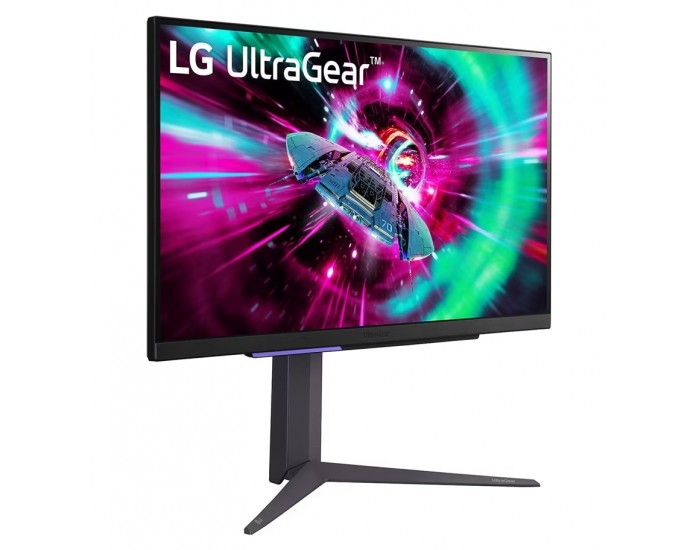 Монитор LG 27GR93U-B, 27", UltraGear IPS 1ms (GtG), AG, UHD 4K (3840x2160), 144Hz, HDR10, 1000:1, 400cd/m2, DCI-P3 95%, USB3.0 (1up/2down), VRR, AMD Free-sync, NVIDIA G-Sync, HDMI, DP, Height Adjustable, Pivot, Tilt, Headphone Out, Black