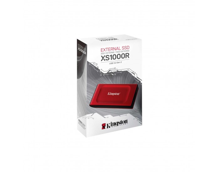 Kingston SSD 2TB XS1000 Red External USB 3.2 Gen 2 Portable Solid State Drive, EAN: 740617341782 Kingston SSD 2TB XS1000 Red External USB 3.2 Gen 2 Portable Solid State Drive, EAN: 740617341782