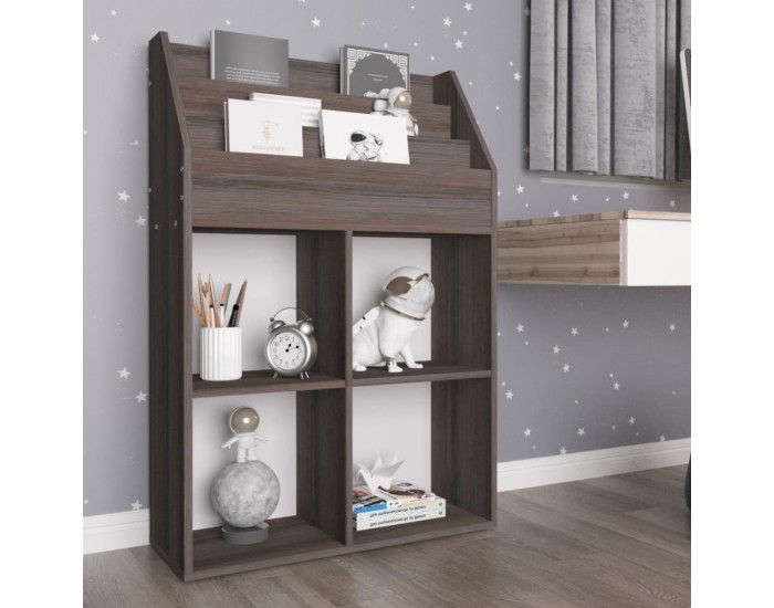 Sonata H Рафт детски книги сив сонома дъб 71x30x114 см инженерно дърво