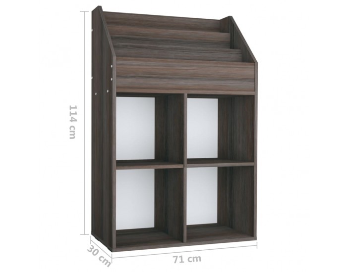 Sonata H Рафт детски книги сив сонома дъб 71x30x114 см инженерно дърво