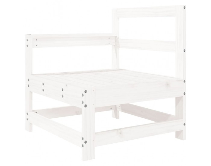 Sonata H Градински стол с възглавници, бял, масивно борово дърво