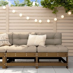 Sonata H Средни дивани с възглавници, 2 бр, меденокафяви, бор масив - Инструменти, Аксесоари за градината