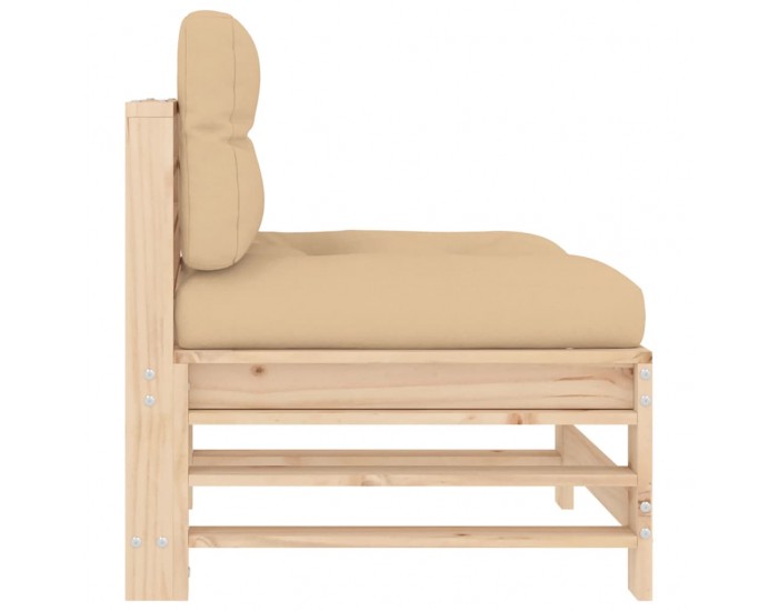 Sonata H Среден диван с възглавници, борово дърво масив